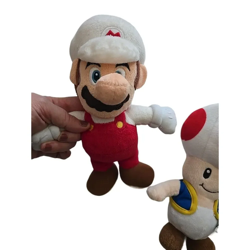 Lot of 2‎ Nintendo Super Fire Mario & Toad Mushroom Cuddly Plush Stuffed Toy 10